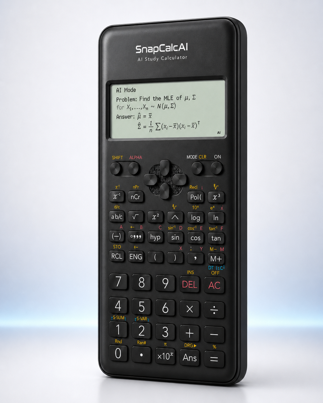 SnapCalcAI premium AI study calculator angled product render