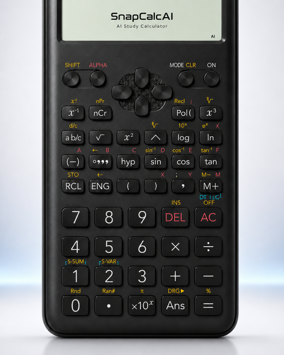 SnapCalcAI calculator keypad close-up